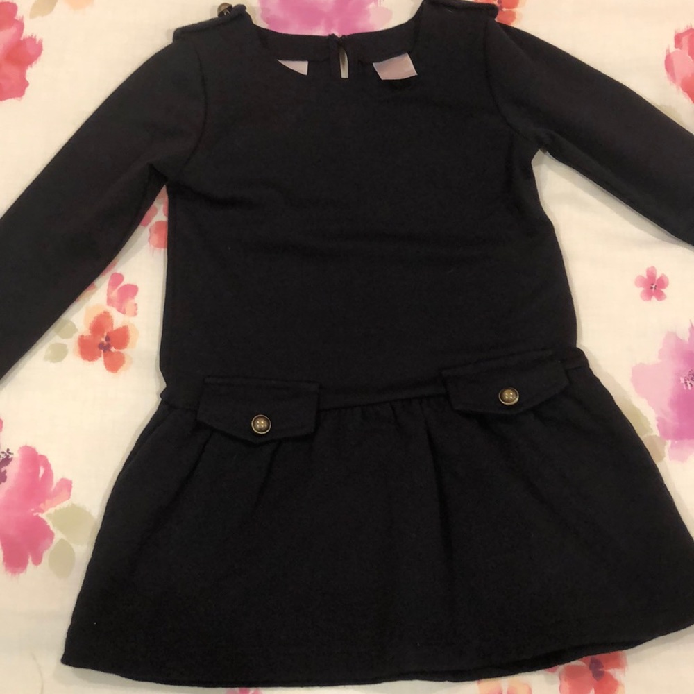Kardashian Kids Black Knit Dress w Quilted Skirt